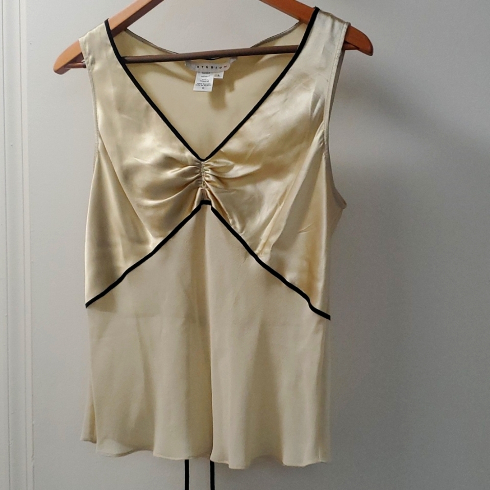 Elegant Cream Sleeveless Top
